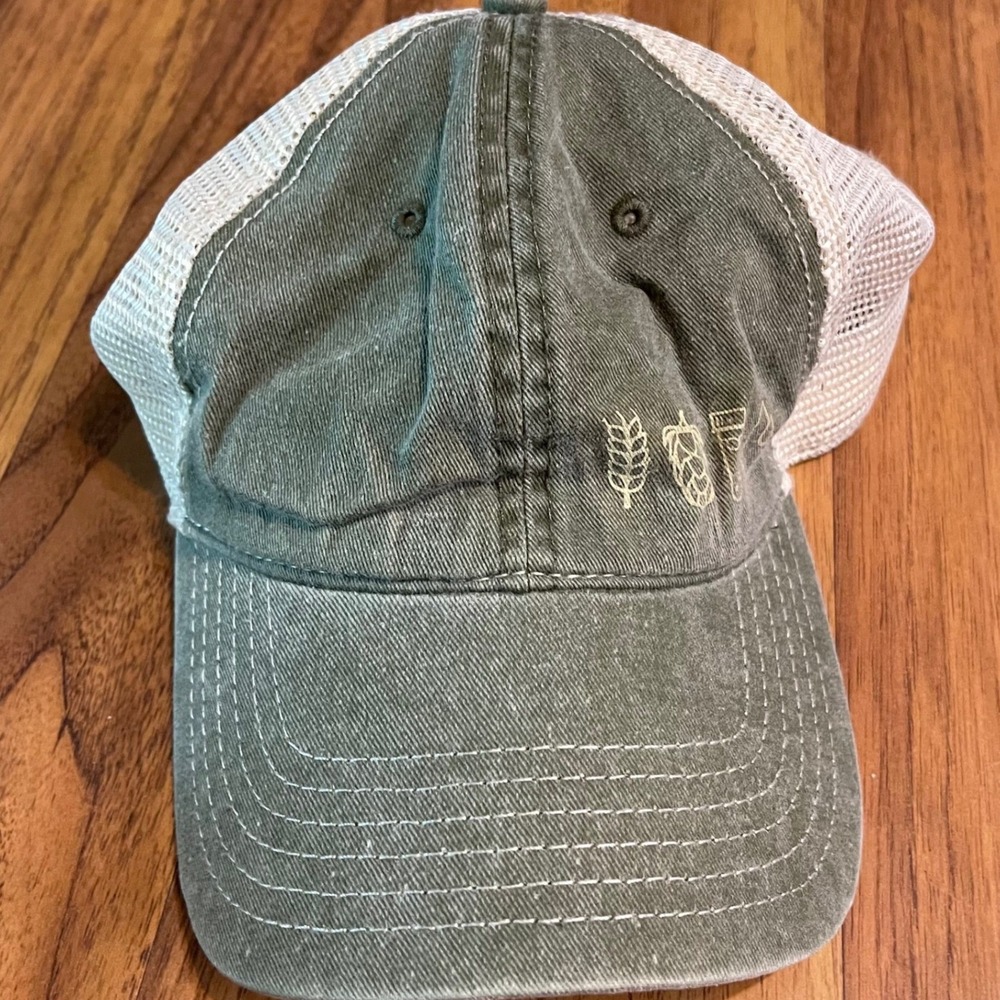 Cap America Founders Brewing Trucker Hat Mens OSFA Olive Green Mesh Snapback Cap